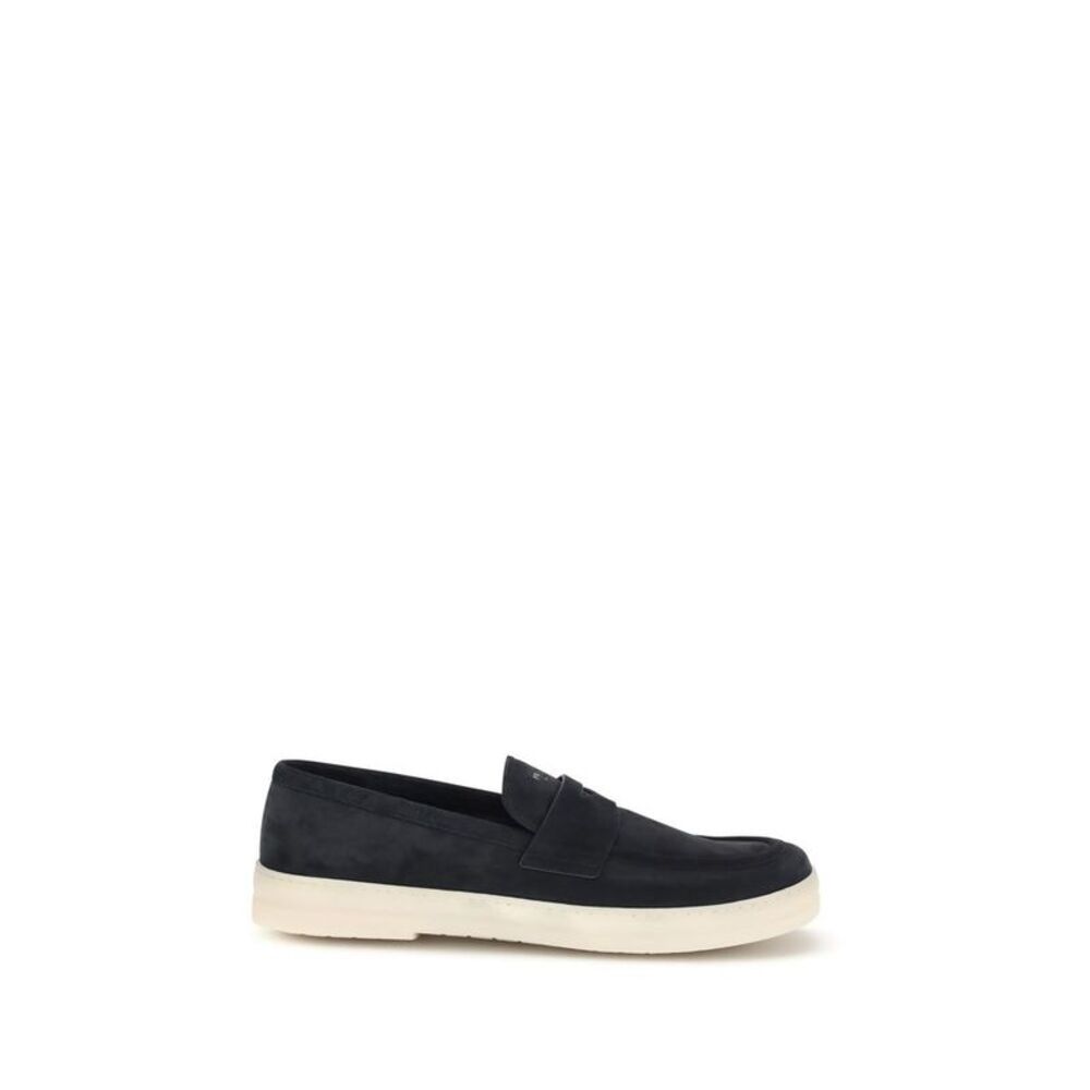 Prada Blue Calf Leather Bos Taurus Slip-On Men's Loafers - Picture 1 of 4